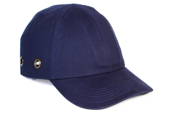 太陽からの保護、白地にネイビー ブルー野球帽 — ストック写真