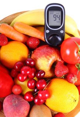 Meyve ve sebze, sağlıklı beslenme, şeker hastalığı olan Şeker Ölçüm