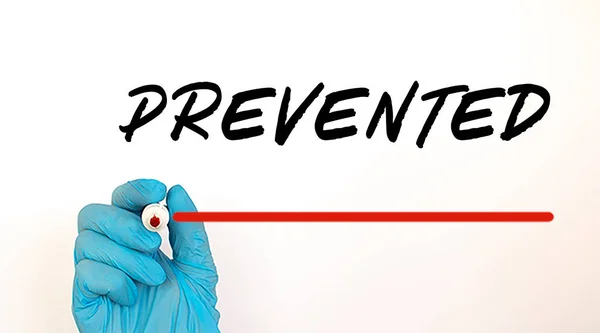 Doctor Writing Text Prevented Red Marker — Stock Photo, Image