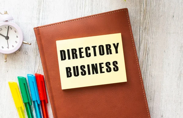 배경에 텍스트 Directory Business 노트북 계산기 사무실 — 스톡 사진