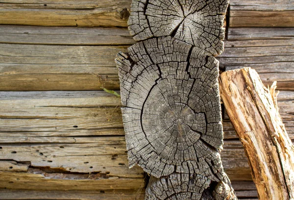 Logs Wooden House House Made Timber Wall Wooden Logs Closeup — Stock Photo, Image