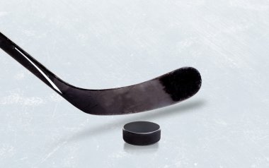 Buz Hokey sopası ve Puck ile kopya alanı