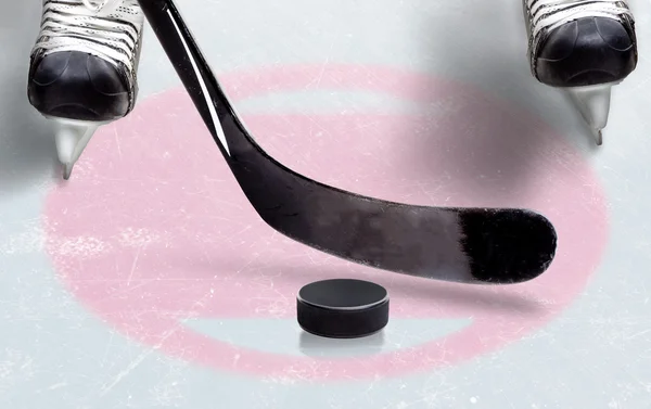 Ice Hockey Face Off Spot With Copy Space — Stock Photo, Image