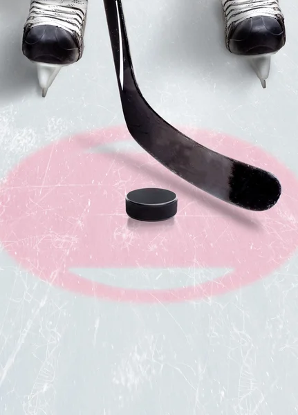 Hockey sur glace Face Off Spot avec espace de copie — Photo
