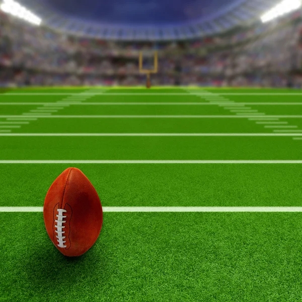 Football Stadium With Football and Copy Space — Stock Photo, Image