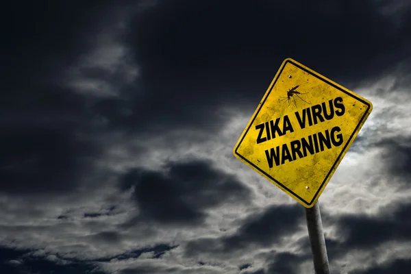 Zika вірус Попереджувальний знак з копією простір — стокове фото