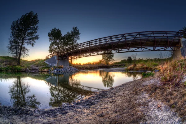 Západ slunce nad Fish Creek Provincial Park v Calgary — Stock fotografie