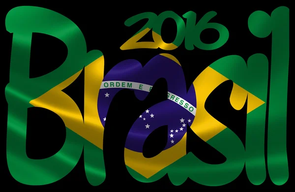 Brazil 2016 With Brazilian Flag — Stock Photo, Image