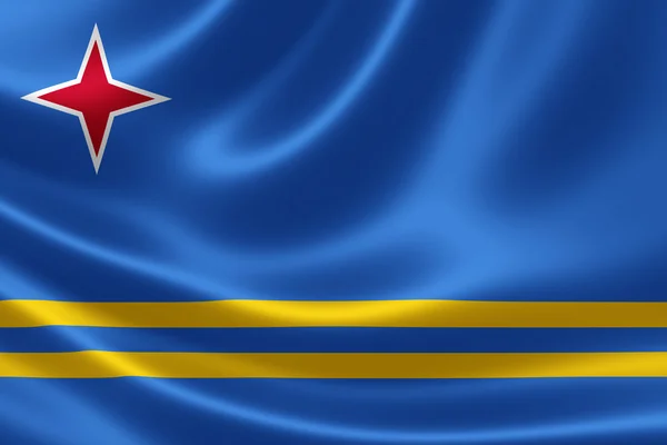 Flagge der arubanischen Republik — Stockfoto