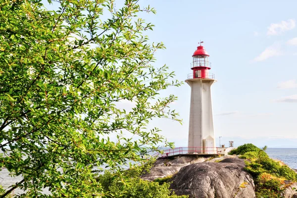 Leuchtturm Felsiger Küste Lighthouse Park Horseshoe Bay West Vancouver British — Stockfoto