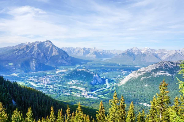 Aerial View Banff National Park Canadian Rockies Alberta Canada — Stok fotoğraf