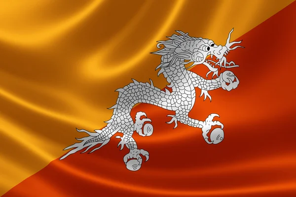 Kingdom of Bhutan's Flag — Stock Photo, Image