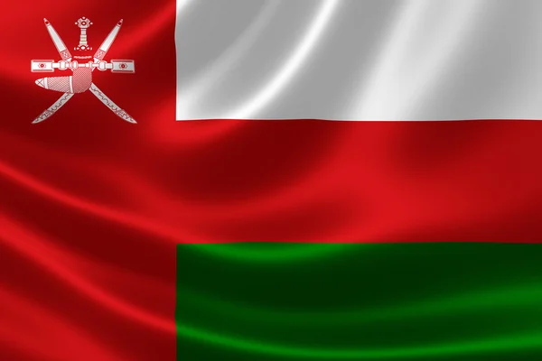 Primo piano della bandiera del Sultanato dell'Oman — Foto Stock