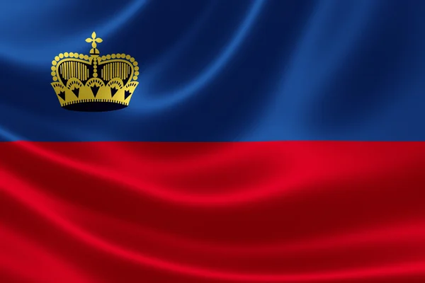 Vlajka Lichtenštejnského knížectví — Stock fotografie