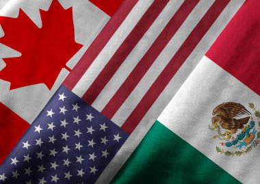 Kuzey Amerika serbest ticaret anlaşması Nafta üyesi 3D render