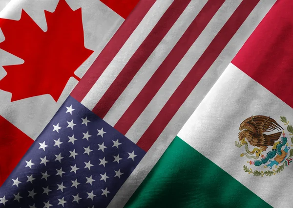 3D-rendering av North American Free Trade avtalet Nafta medlem — Stockfoto