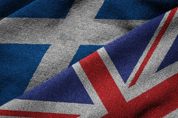 Флаги Великобритании и Шотландии на гранж-текстуре — стоковое фото