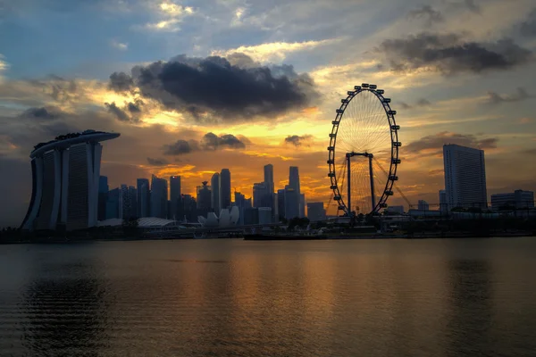 Zonsondergang Over Singapore Skyline — Stockfoto