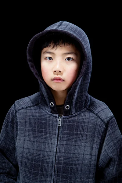 Cute Asian Boy Wearing Hoodie — Stock Photo, Image