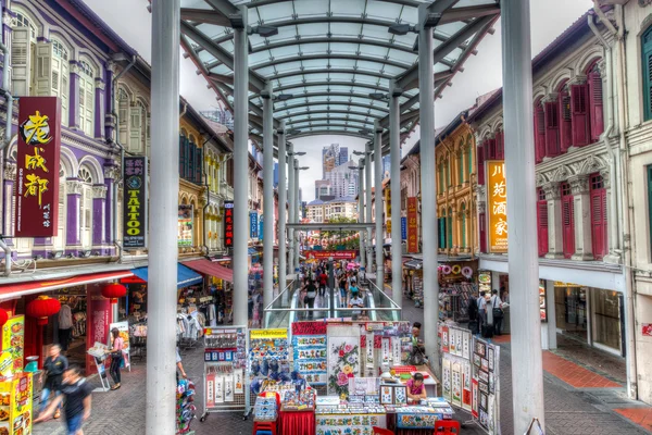 Singapore Landmark: HDR Rendering of Chinatown — Stock Photo, Image