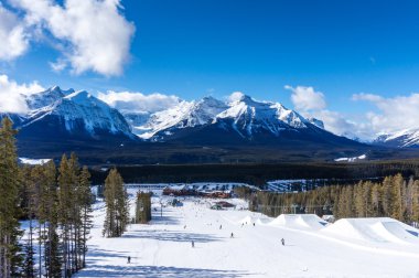 Winter Skiing at Lake Louise in Canada clipart