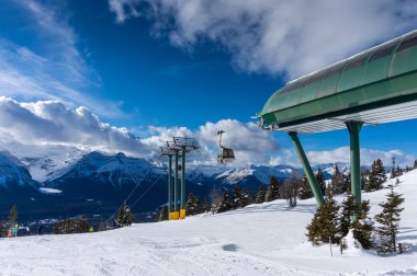 Skiing at Lake Louise in Canada clipart