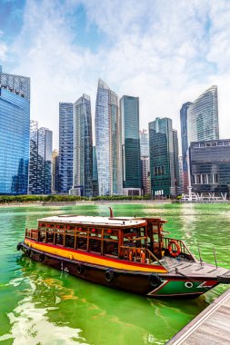 Singapur iş merkezlerinin on the Marina Bay