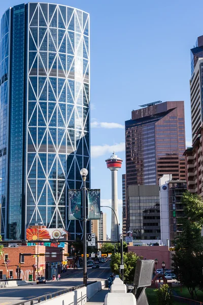 Downtown Calgary as Viewed From Centre Street Bridge — Stok fotoğraf