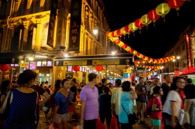 Singapur Landmark Chinatown Çin yeni yılı sırasında
