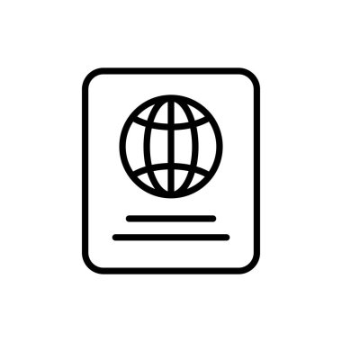 Pasaport Simgesi Tasarımı Logo Vektör Şablonu İllüstrasyon İşareti ve Sembol