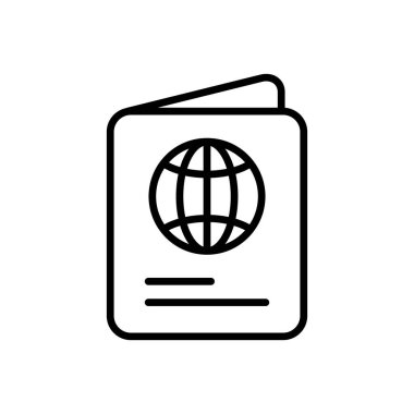 Pasaport Simgesi Tasarımı Logo Vektör Şablonu İllüstrasyon İşareti ve Sembol