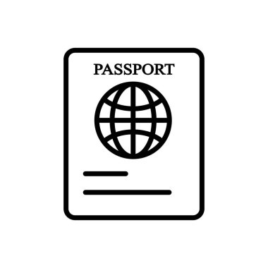 Pasaport Simgesi Tasarımı Logo Vektör Şablonu İllüstrasyon İşareti ve Sembol