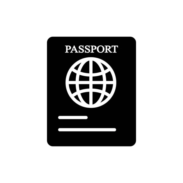 Passaporte Ícone Design Logo Vector Modelo Ilustração Signo Símbolo — Vetor de Stock