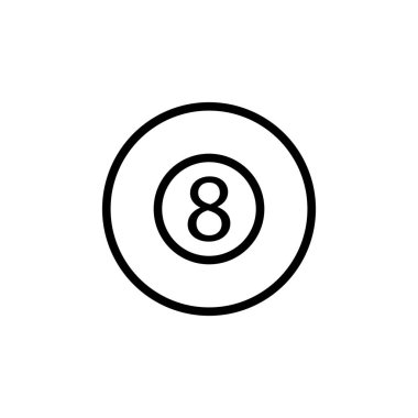 Bilardo Topu Simgesi Logosu Tasarım Vektör Şablonu İllüstrasyonu