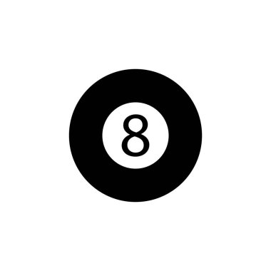 Bilardo Topu Simgesi Logosu Tasarım Vektör Şablonu İllüstrasyonu