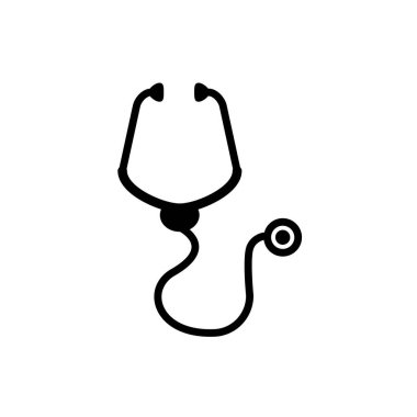 Stetoskop Simgesi Logo Vektör Tasarım Şablonu Çizim İşareti ve Sembol