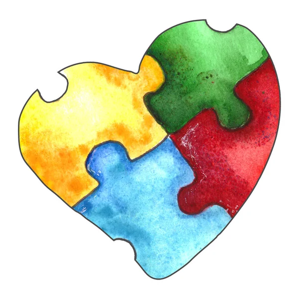 Ilustración del Día Mundial de la Conciencia del Autismo. Diseño para banners y sitios web. Imagen del símbolo del autismo. Aislado sobre un fondo blanco. —  Fotos de Stock