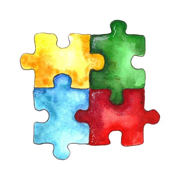 Illustration av World Autism Awareness Day. Design för banderoller och webbplatser. Bild av autismsymbolen. Isolerad på en vit bakgrund. — Stockfoto