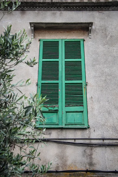 Bolted Green Window — Stock Photo, Image