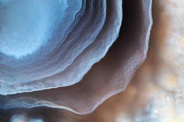 Gros Plan Texture Plein Écran Fragment Agate Couches Bleues — Photo