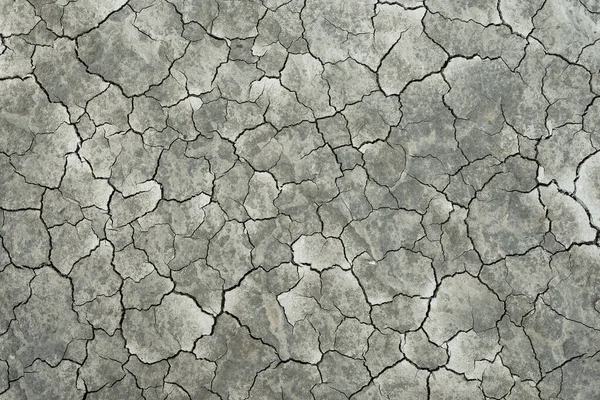 Çatlak toprağın tam ekran dokusu, üst görünüm.