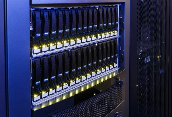 stock image data center disk storage perspective closeup