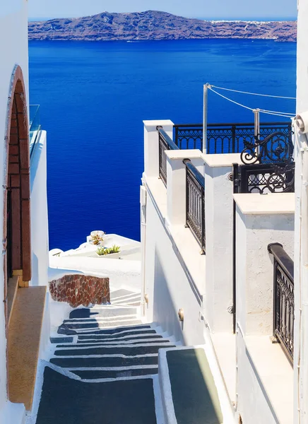 Arquitectura Blanca Isla Santorini Grecia Hermoso Paisaje Con Vista Mar — Foto de Stock