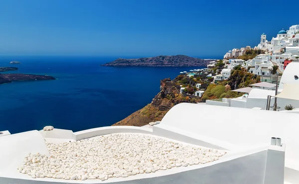 White Stone Texture Sea Santorini Greece — Stock Photo, Image