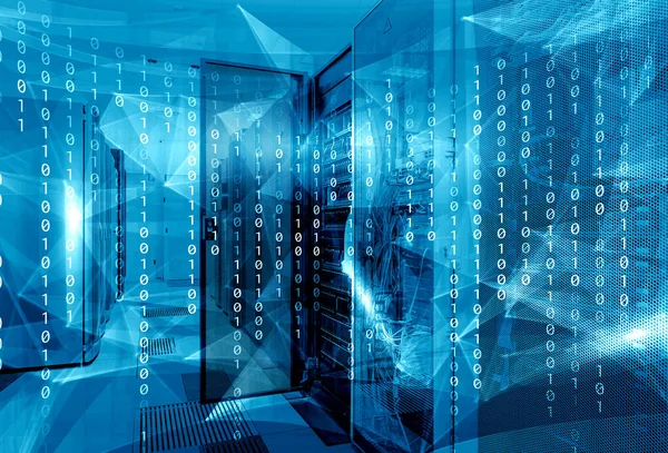süper bilgisayarlara nüfuz eden ikili kodlu muhteşem simetrik veri merkezi odası