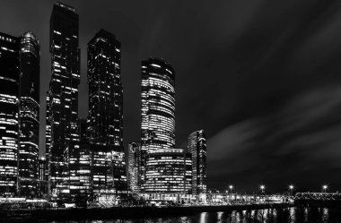 Concept black and white photo of midtown