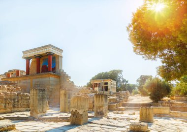 Yunanistan 'ın Girit kentindeki Knossos Sarayı' nın kalıntıları