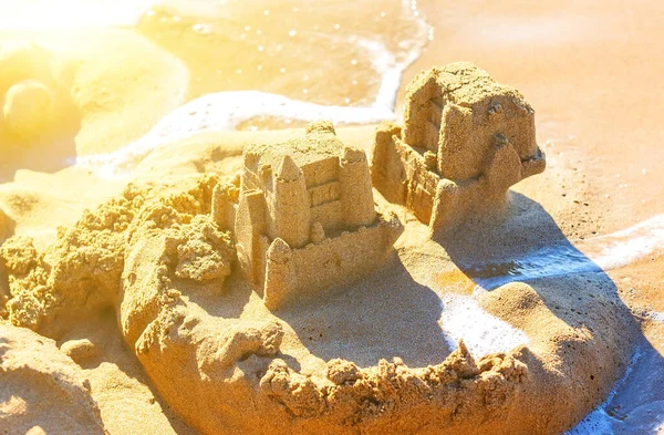 Песчаная Башня Замка Концепция Детских Игр Отдыха — стоковое фото
