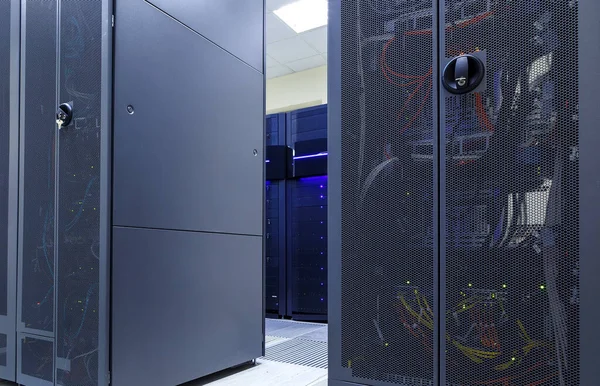 Supercomputer Clusters Room Modren Data Center — Stok fotoğraf