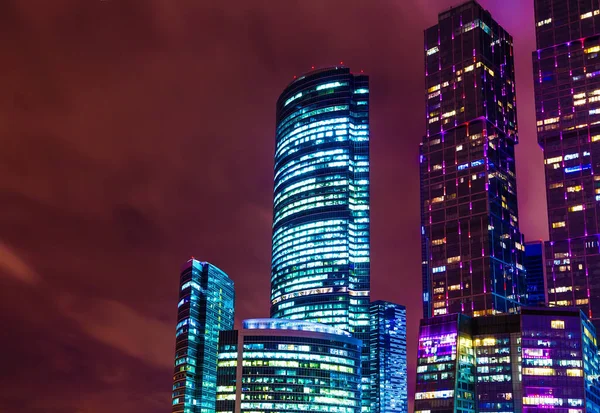 Office Building Night Background Diffuse Sky — Stok fotoğraf